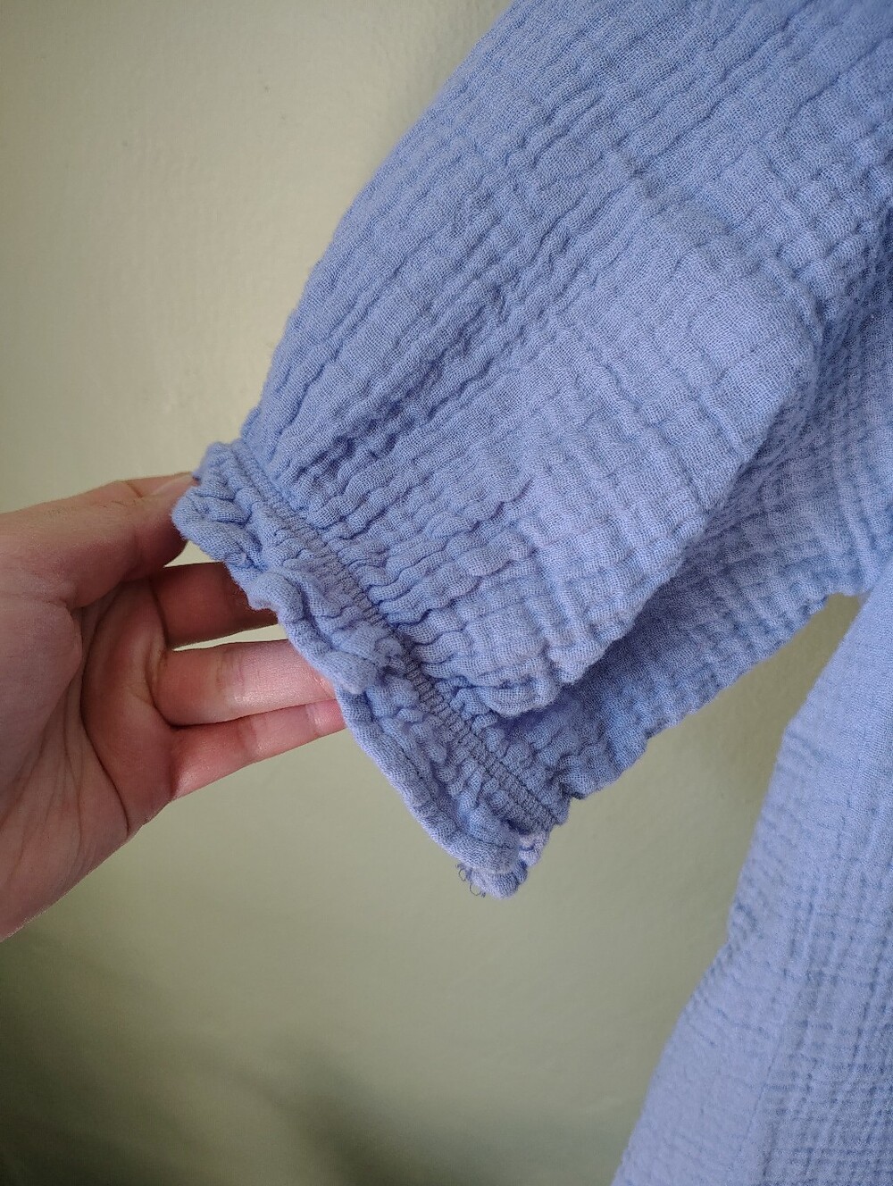 BeachLunchLounge Women's Small 100% Cotton Light Blue Button-Front Top - Picture 3 of 10